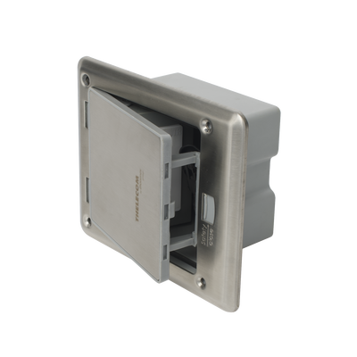 Caja de piso con contacto eléctrico (Duplex), resistente al agua, IP66 (Con tapa cerrada) (11000-53201)