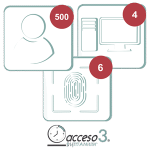 [BAJO PEDIDO] Licencia de 3 años para software Acceso3 TITANIUM / 500 Empleados / 6 reloj / 4 PC's