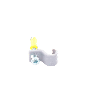 Kit de 12 grapas, 12 taquetes y 12 tornillos para sujetar conductores redondos o tubo en muro (2103-07240)