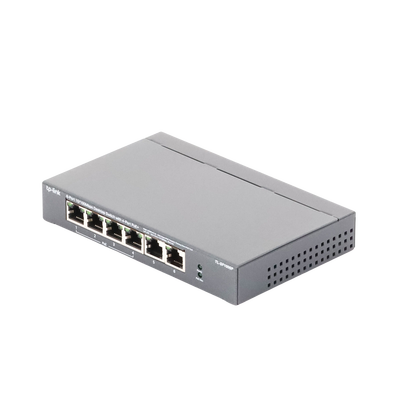 Switch PoE no Administrable de escritorio / 6 puertos 10/100 Mbps / 4 puertos PoE af/at / Presupuesto 67 W / Modo Extensor hasta 250 m / Calidad video prioritaria