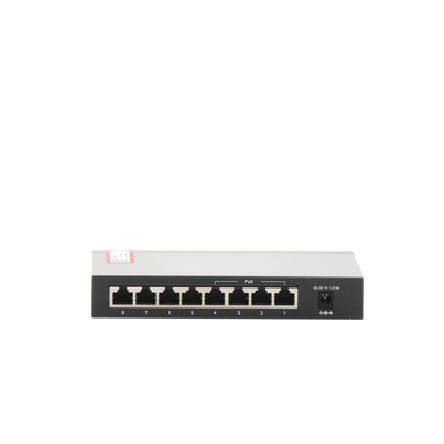 Switch PoE+ No Administrable / De Escritorio 8 puertos 10/100 Mbps / 4 puertos PoE af/at Inteligente / Presupuesto 66 W / Hasta 250 metros