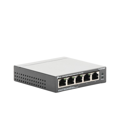 Switch Escritorio No Administrable de 5 puertos 10/100/1000 Mbps / Con 4 puertos PoE 802.3af/at de hasta 65 W / PoE Extendido hasta 250 metros
