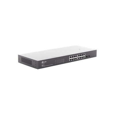 Switch Omada SDN Administrable / 16 puertos Gigabit y 2 puertos SFP / Funciones sFlow, QinQ y QoS / Administración centralizada OMADA