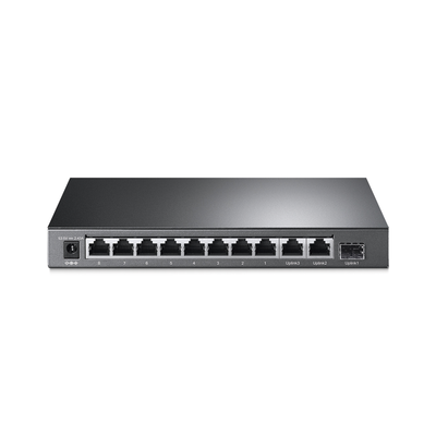 Switch PoE+ No Administrable De Escritorio 11 Puertos / 8 puertos 10/100 Mbps PoE af/at Inteligiente / Presupuesto 124 W / Hasta 250 metros