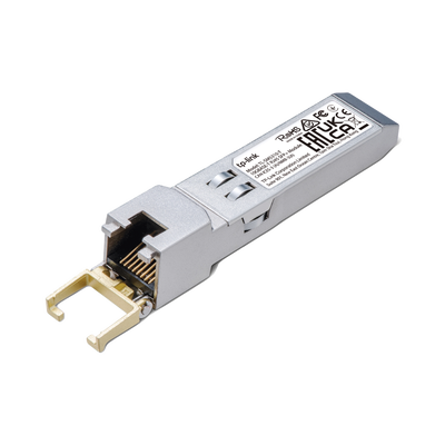 Transceptor mini-GBIC SFP+ RJ45 / Admite 10GBASE-T, 5GBASE-T, 2.5GBASE-T, 1000BASE-T y 100BASE-TX / Distancia Hasta 30 metros / Conector RJ45 (10G)