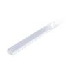 Canaleta blanca con tapa transparente de PVC auto extinguible, ideal para colocar iluminación tipo Led, sin división, 20 x 10 mm, tramo de 2.5 m