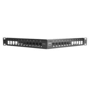 Patch Panel TERA-MAX de 24 Puertos, Modular, Angulado, Color Negro, 1UR Patch Panel TERA-MAX de 24 Puertos, Modular, Angulado, Color Negro, 1UR