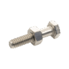 Paquete de 6 tornillos con tuercas de acero inoxidable 1/4 x 1 1/4”.