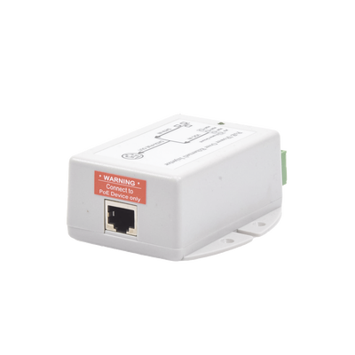 Inyector POE para Aplicación Solar, Entrada 9-36 Vcc, Salida Pasivo en 24 Vcc 10/100/1000 Mbps, Hasta 19 Watts