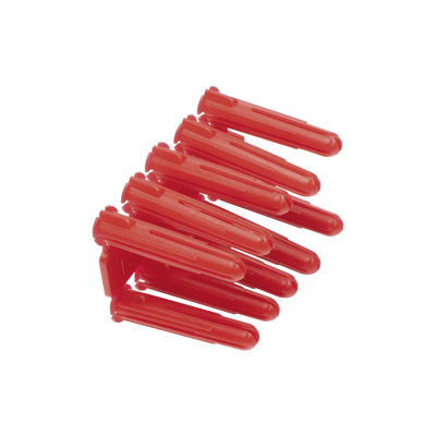 Taquete de 1/4 plástico paquete de 100 piezas para fijar objetos con tornillo en muros y techos de concreto o superficies sólidas, compatible con tornillo TH10X de 10 x 1 1/2" (1103-03100)