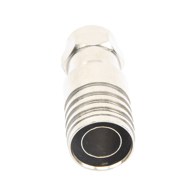 Conector F Macho en 75 Ohm, Plegable para Instalar en Cables Coaxiales RG-11, Cuerpo de Bronce-Niquelado/ Teflón.