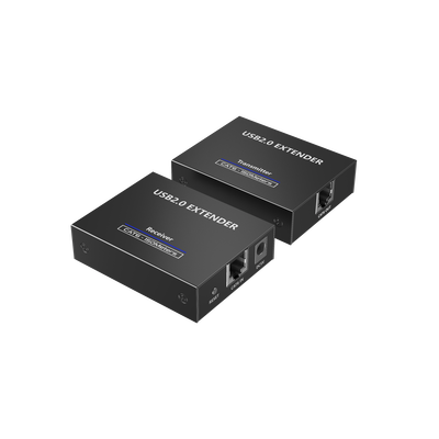 Kit EXTENSOR USB 2.0 de 4 Puertos para Distancias de Hasta 150 m / Soporta USB 2.0, USB 1.1 y USB 1.0 / UTP Cat 5e/6/6a/7 / Soporta Switch Gigabit / Ideal para Cámaras WEB, Impresoras, Escáner, Memorias, Mouse, etc.