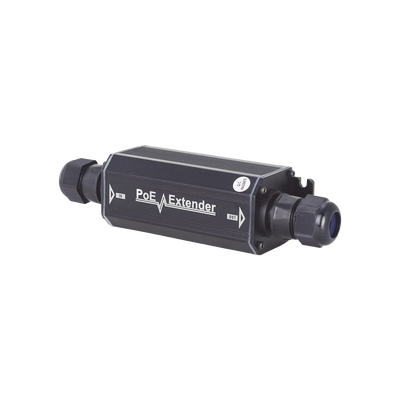 Extensor PoE / 100 Metros / Intemperie (IP66) / 60 Watts / 1 Puerto de Entrada / 1 Puerto de Salida PoE / No requiere alimentación.