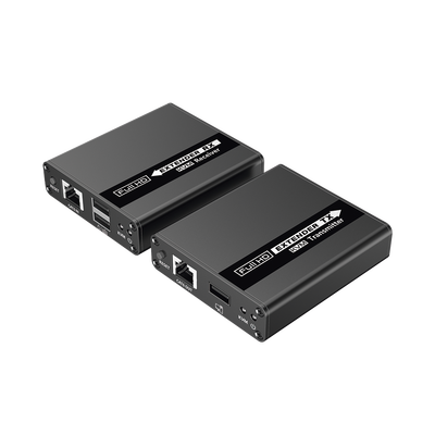 Kit extensor KVM (HDMI y USB) | 40m 4k@30Hz 40m | 1080P@60Hz | Cat 6, 6a y 7 | CERO LATENCIA | HDR | Salida Loop | Uso 24/7 | Salida de audio de 3.5mm | Transmite el Video y Controla tu DVR vía USB a distancia.