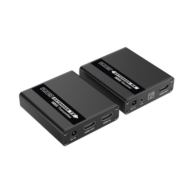 Kit extensor KVM (HDMI y USB) | 40m 4k@30Hz 40m | 1080P@60Hz | Cat 6, 6a y 7 | CERO LATENCIA | HDR | Salida Loop | Uso 24/7 | Salida de audio de 3.5mm | Transmite el Video y Controla tu DVR vía USB a distancia.