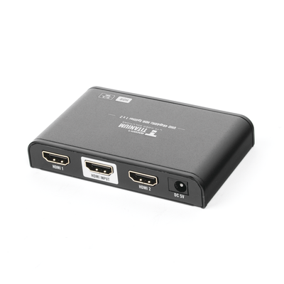 Divisor (Splitter) HDMI 4K de 1 Entrada a 2 Salidas (Simultaneas) / Soporta 4K×2K / Ajuste de resoluciones EDID / HDR / HDMI 2.0 / HDCP 2.2 / Soporta formatos de Audio Dolby Digital / Longitud del cable de entrada y salida ≤10m.