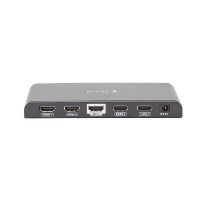 Divisor (Splitter) HDMI 4K de 1 Entrada a 4 Salidas (Simultaneas) / Soporta 4K×2K / Soporta hasta 4 equipos con conexión en Cascada / HDMI 3D / HDR / HDMI 1.4 / HDCP 1.4 / Audio PCM / Longitud del cable de entrada ≤30m y salida ≤25m.