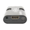 MINI Adaptador de VGA a HDMI / Resolución 1920x1080 @ 60Hz / Jack de audio de 3.5mm / Soporta alimentacion por Micro USB
