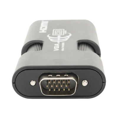 MINI Adaptador de VGA a HDMI / Resolución 1920x1080 @ 60Hz / Jack de audio de 3.5mm / Soporta alimentacion por Micro USB