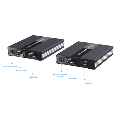 Kit extensor KVM ( Teclado, video, Mouse ) HDMI 1080P @ 60 Hz, 60 metros con cable CAT5e/6 Kit extensor KVM ( Teclado, video, Mouse ) HDMI 1080P @ 60 Hz, 60 metros con cable CAT5e/6