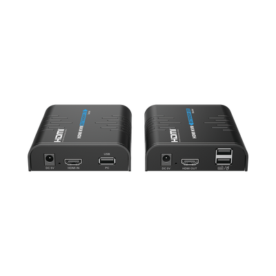 Kit extensor KVM (HDMI y USB) hasta 120 metros / Resolución 1080P @ 60 Hz / Soporta STP y UTP CAT6 / Soporta Switch Gigabit para control KVM múltiple / Soporta hasta 253 receptores / Transmite el Video y Controla tu DVR vía USB