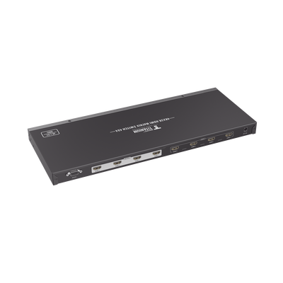 MATRICIAL 4 x 4 / 4 Entradas y 4 Salidas en HDMI / 4K × 2K @ 60Hz / 18Gbps / HDMI 2.0 / HDCP 2.2 / 3D / Conmutación por Botón, RS232 o Control Remoto / IDEAL PARA CENTROS DE MONITOREO, COMPARACION Y ANALISIS.