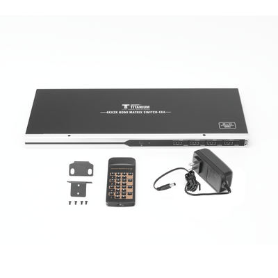 MATRICIAL 4 x 4 / 4 Entradas y 4 Salidas en HDMI / 4K × 2K @ 60Hz / 18Gbps / HDMI 2.0 / HDCP 2.2 / 3D / Conmutación por Botón, RS232 o Control Remoto / IDEAL PARA CENTROS DE MONITOREO, COMPARACION Y ANALISIS.