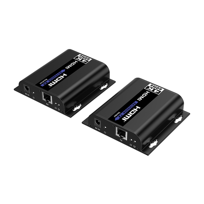 Kit extensor para distancias de hasta 200 metros | Resolución 4K @60Hz | Cat 6 | Conexión uno a uno y uno a muchos hasta 120 mts | Compatible con Switch gigabit | Control IR Kit extensor para distancias de hasta 200 metros | Resolución 4K @60Hz | Cat 6 | Conexión uno a uno y uno a muchos hasta 120 mts | Compatible con Switch gigabit | Control IR