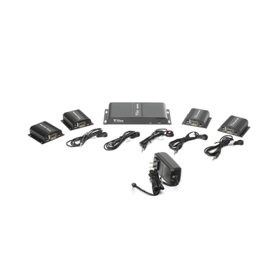 Kit Divisor y Extensor HDMI (Extender Splitter) / Divide 1 Fuente HDMI a 4 Pantallas / Extiende la señal HDMI hasta 40 m / Resolución 1080P @ 60 Hz / Cat 6/6a/7 / Cero Latencia / Salida Loop en el Tx / IR / Alimente solo el Tx (PoC).
