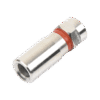 Conector F Macho de Compresión, Metálico para cable RG-59, Cuerpo de Bronce Niquelado.