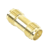 Adaptador Barril de SMA Hembra Inverso a SMA Hembra Inverso, Oro/ Oro/ Teflón,