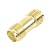 Adaptador Barril de SMA Hembra Inverso a SMA Hembra Inverso, Oro/ Oro/ Teflón,