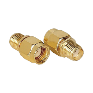Adaptador SMA Macho Inverso a SMA Hembra, Oro/ Oro/ Teflón, Adaptador SMA Macho Inverso a SMA Hembra, Oro/ Oro/ Teflón,