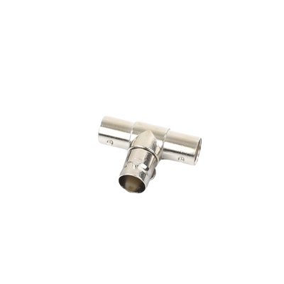 Adaptador en T para 75 Ohm de triple conectores BNC Hembras, Níquel/ Oro/ Teflón. Adaptador en T para 75 Ohm de triple conectores BNC Hembras, Níquel/ Oro/ Teflón.