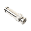 Conector BNC Macho en 75 Ohm, de Compresión Axial para Cable Coaxial RG-59/U, Níquel/ Oro/ Politetrafluoroetileno.