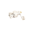 Conector BNC macho en 75 Ohm, para cable coaxial RG-59 / Con base de alivio negra de PVC, Níquel/ Oro/ PTFE.