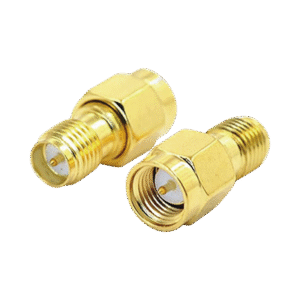 Adaptador de SMA Macho a SMA Hembra Inverso, Oro/ Oro/ Teflón, Adaptador de SMA Macho a SMA Hembra Inverso, Oro/ Oro/ Teflón,