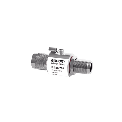 Protector de Línea Coaxial, tipo tubo de gas y paso de C.D., para 0-2.5 GHz, 750W y 0.2 dB de Perdida por Inserción
