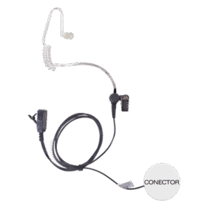 Micrófono - audífono de solapa con tubo acústico transparente para KENWOOD PKT23K con tubo acústico de PU (grado médico)