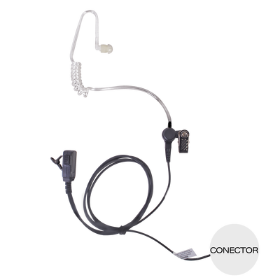 Micrófono - audífono de solapa con tubo acústico transparente para NXPOC-130