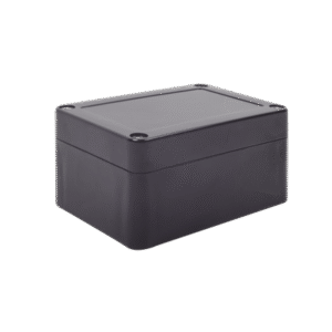 Gabinete Plástico Negro para Exterior (IP65) de 100 x 68 x 50 mm Cierre por Tornillos.
