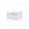 Gabinete Plástico para Exterior (IP65) de 160 x 160 x 90 mm Cierre por Tornillos Tapa Transparente.
