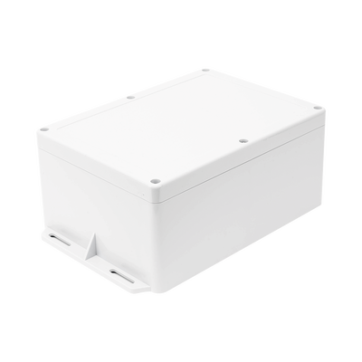 Gabinete Plástico para Exterior (IP65) de 160 x 220 x 100 mm Cierre por Tornillos Metálicos. Tiene Orejas para instalación a muro.