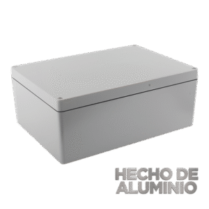 Gabinete de Aluminio para Exterior (IP66) de 390 x 280 x 158 mm con Rápida Disipación de Calor, Cierre por Tornillos con Bisagra.