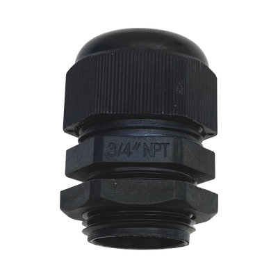 Conector Plástico Negro Tipo Glándula para Rosca NPT 3/4" Conector Plástico Negro Tipo Glándula para Rosca NPT 3/4"