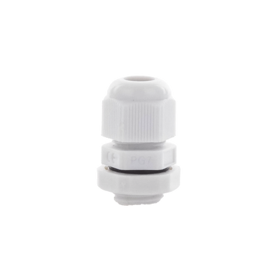 Conector Plástico Gris Tipo Glándula para Cable de 3.5 a 6 mm de Diámetro. Conector Plástico Gris Tipo Glándula para Cable de 3.5 a 6 mm de Diámetro.