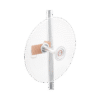 Antena direccional con diseño aerodinámico para minimiza la resistencia al viento, Ganancia de 30 dBi, frecuencia (4.9 - 6.5 GHz), Polarización doble, incluye montaje para torre o mástil