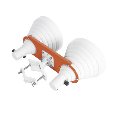 Antena Sectorial Simétrica, doble sector de 30 ° y 19 dBi , Conectividad para alta densidad de usuarios, 4.9-6.5 GHz, Estabilidad en ambientes de alto ruido, Conector N-Hembra, con montaje incluido