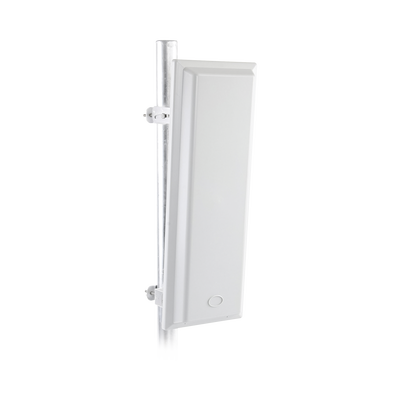 Antena Sectorial 90° para WiFi, Doble Rango de frecuencia (2.4 a 2.5 GHz) y (5.1 a 6.5 GHz), Alta ganancia de 19 dBi, ideal para coberturas amplias de WiFi de hasta 800 mts, Conectores SMA-hembra , Montaje y jumpers incluidos