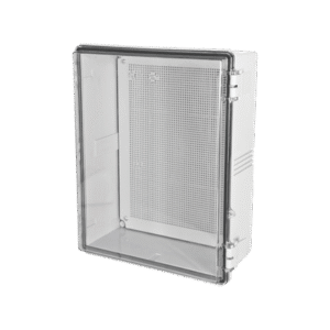 Gabinetes NEMA, cuerpo gris, cubierta transparente (250 x 350 x 150 mm), para interior y exterior